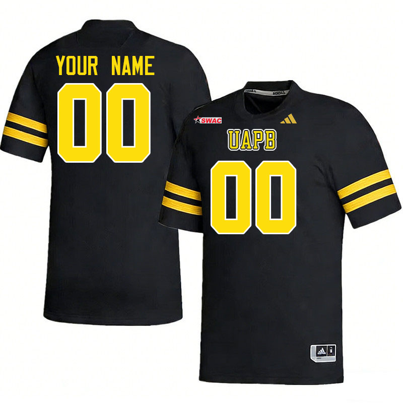 Custom Arkansas-Pine Bluff Golden Lions Name And Number Football Jerseys-Black